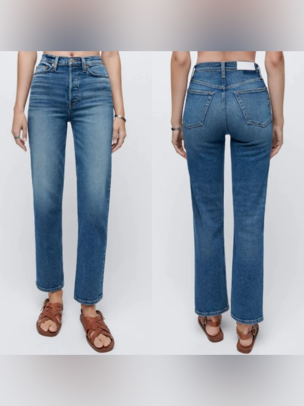 Re/Done 70s Stove Pipe Jean in Western Blue Straight Leg 25